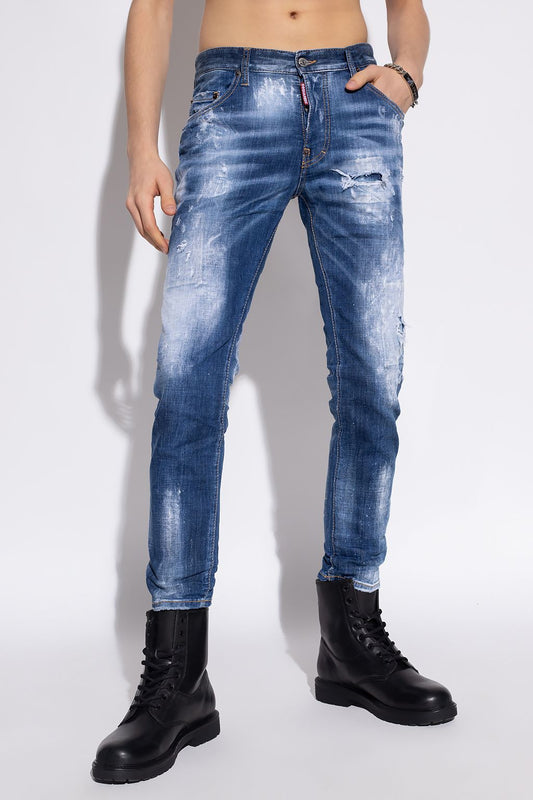 Dsquared² Skater Distressed Jeans with Paint Splatter