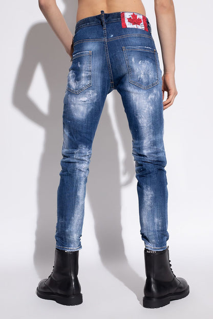 Dsquared² Skater Distressed Jeans with Paint Splatter