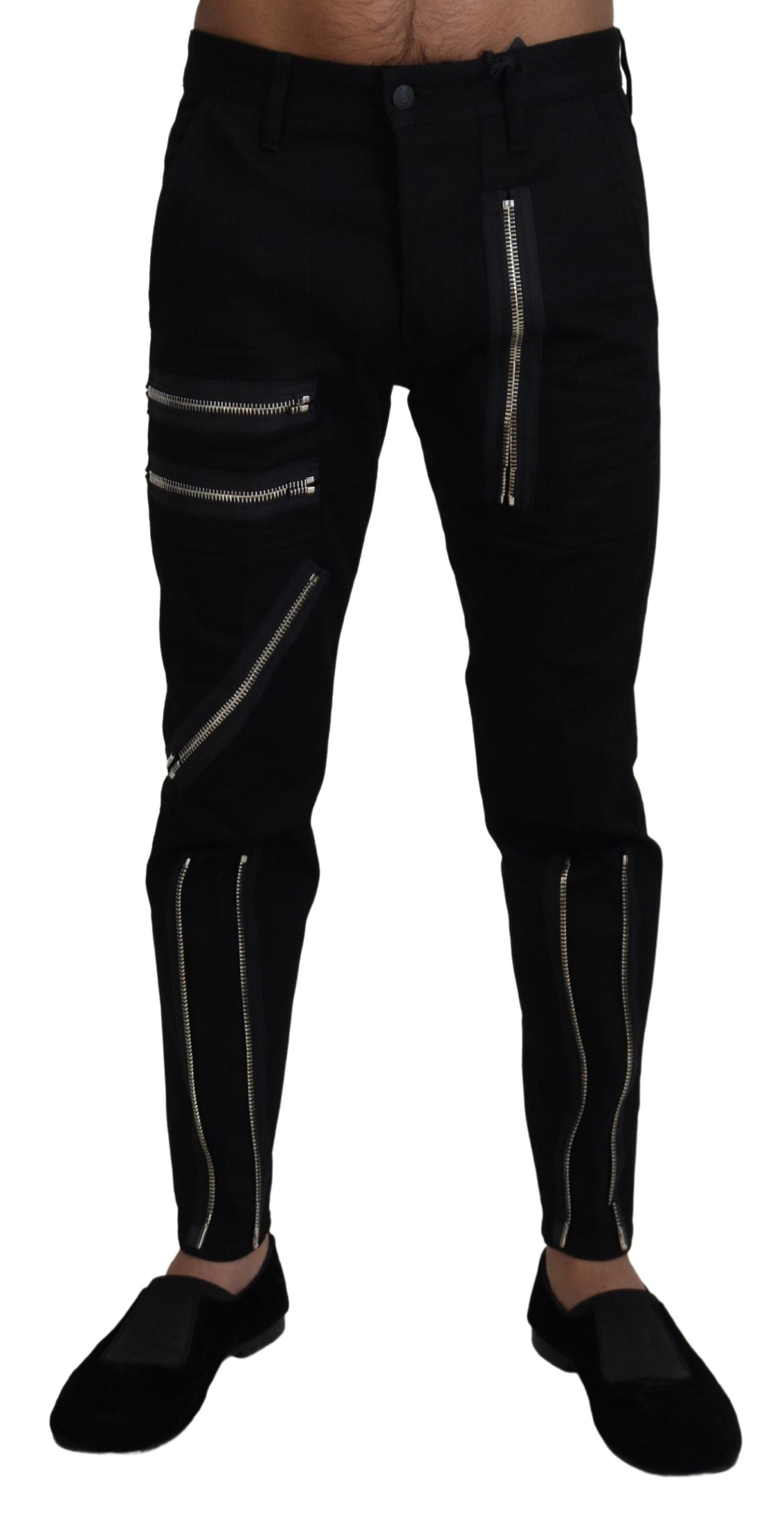 Dsquared² Sleek Black Cotton Blend Pants