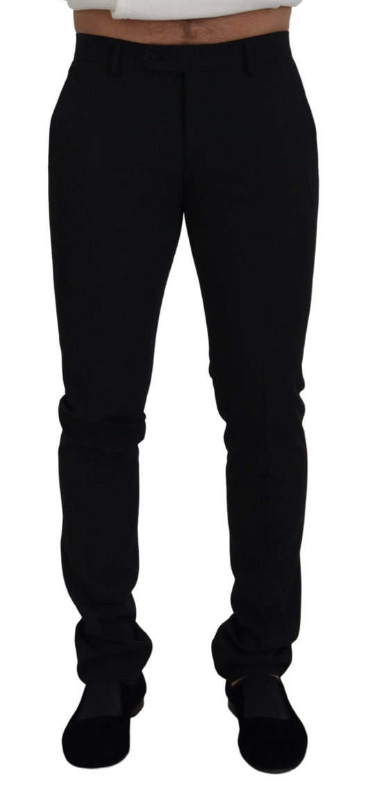 FRADI Elegant Black Stretch Cotton Pants