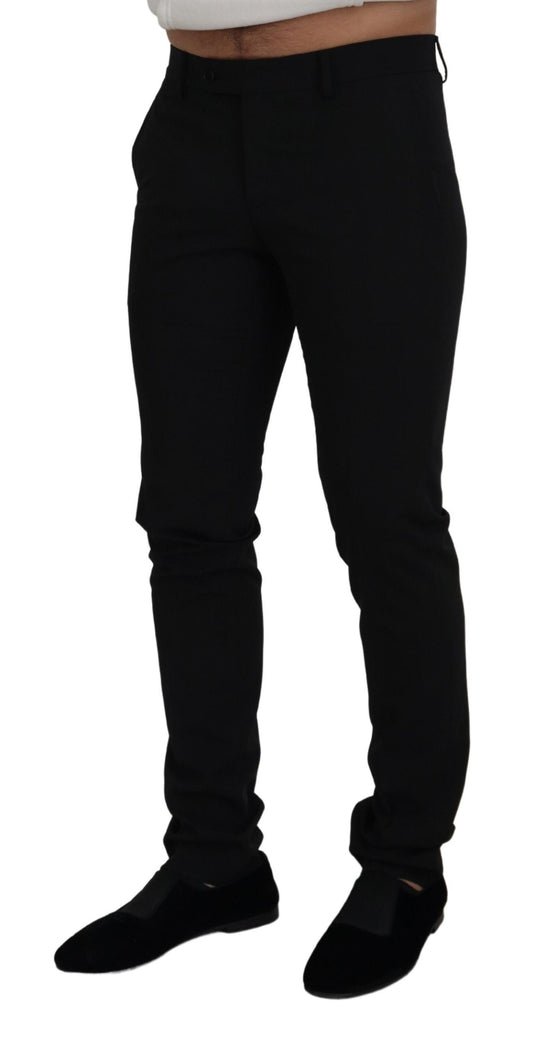 FRADI Elegant Black Stretch Cotton Pants