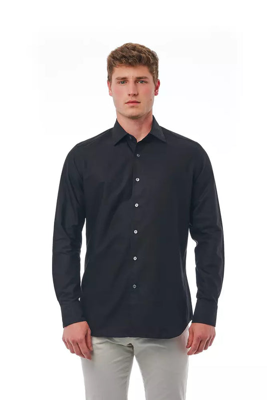 Bagutta Black Cotton Men Shirt