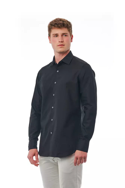 Bagutta Black Cotton Men Shirt