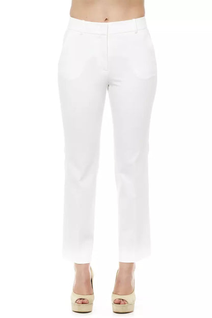 Peserico White Cotton Women Trouser