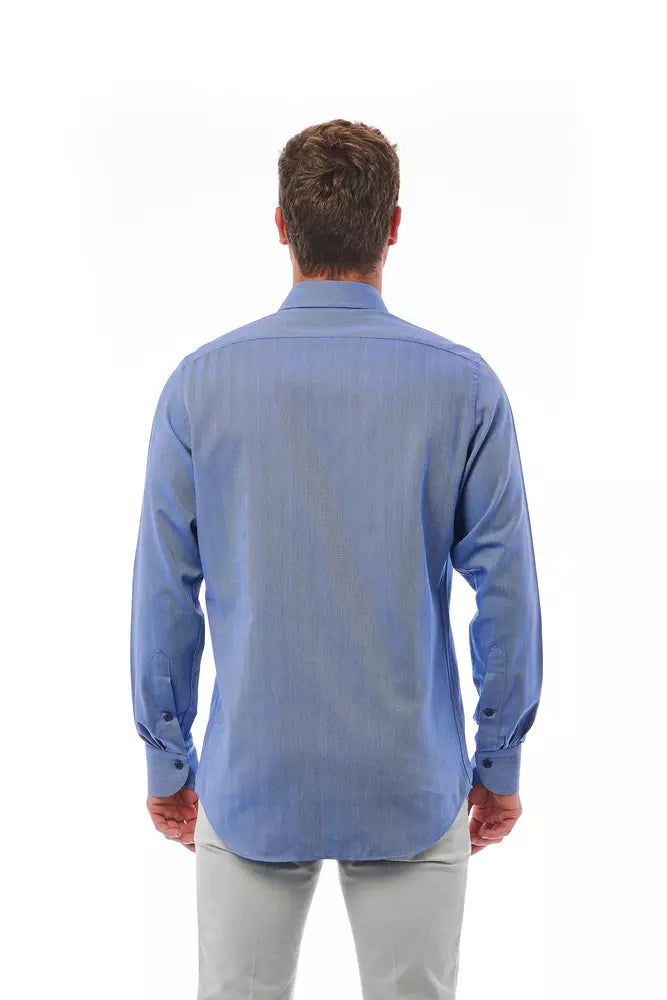 Bagutta Light Blue Cotton Men Shirt