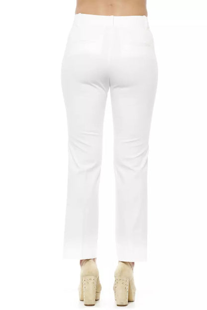 Peserico White Cotton Women Trouser