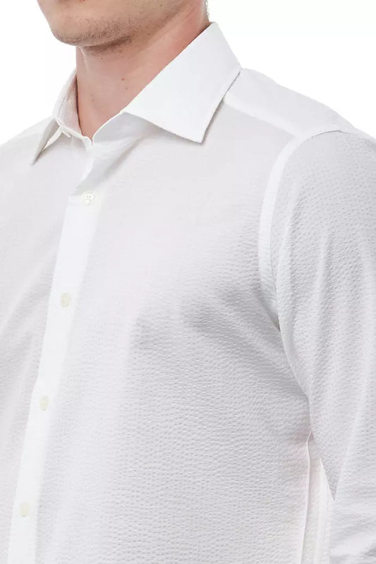 Bagutta White Cotton Men Shirt