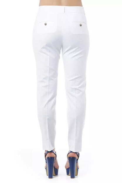 Peserico White Cotton Women Pant