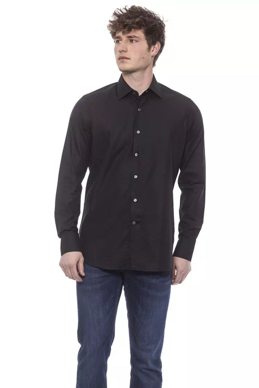 Bagutta Black Cotton Mens Shirt