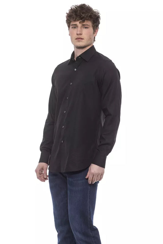 Bagutta Black Cotton Mens Shirt