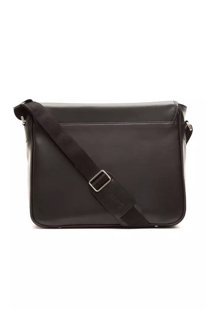 Billionaire Italian Couture Black Leather Men Messenger Bag