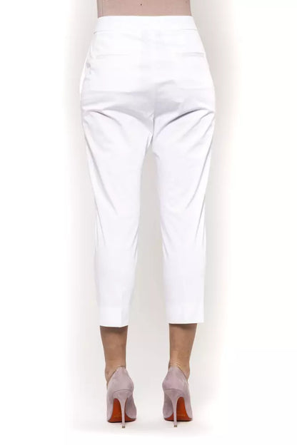 Peserico White Cotton Women Trouser
