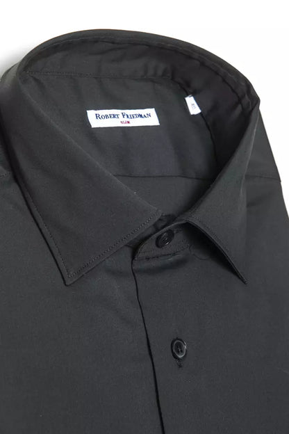 Robert Friedman Grey Cotton Men Shirt