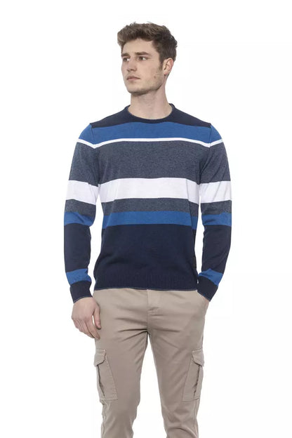 Conte of Florence Blue Cotton Men Sweater