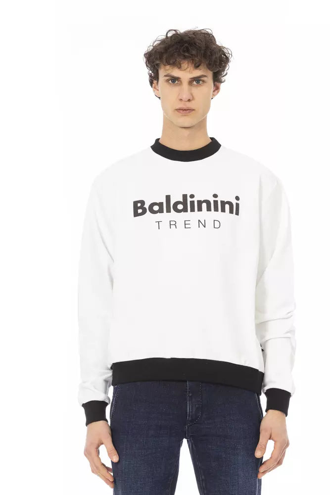 Baldinini Trend White Cotton Men's Hoodie