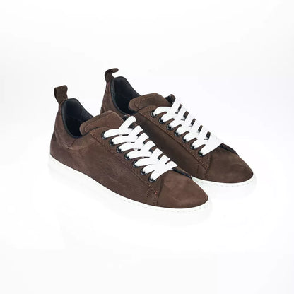 Pantofola D'Oro Brown Leather Men Sneaker