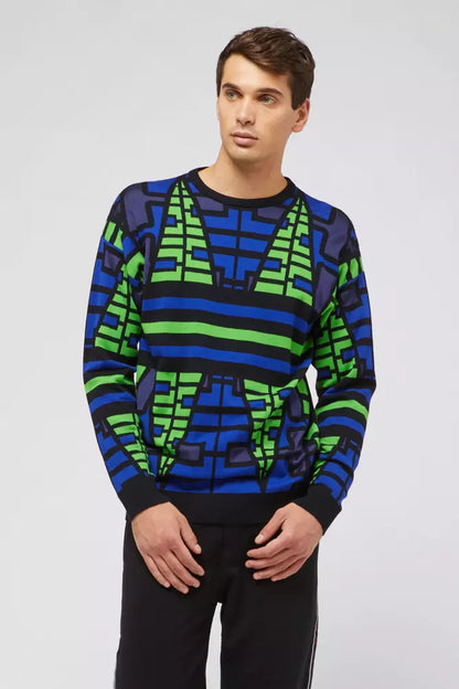 Custo Barcelona Blue Cotton Men Sweater