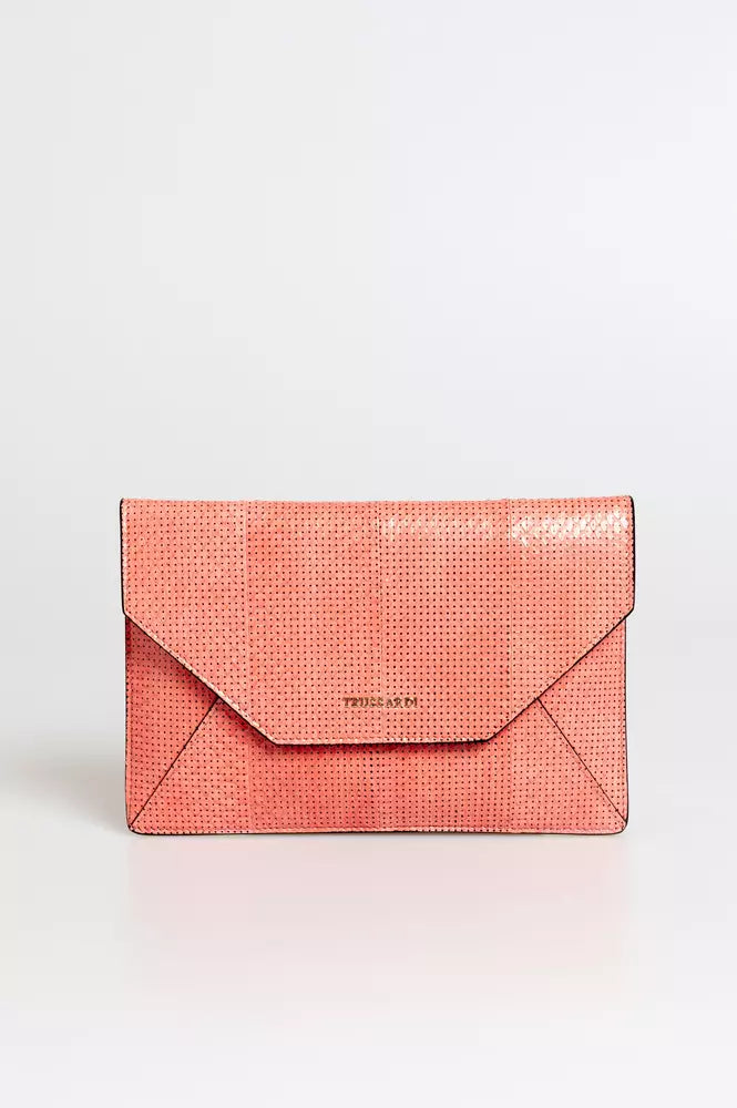 Trussardi Pink Leather Women Clutch