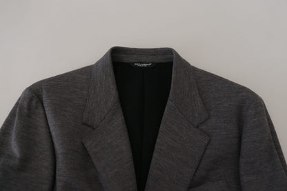 Dolce & Gabbana Gray Wool Stretch Slim Fit Jacket Blazer