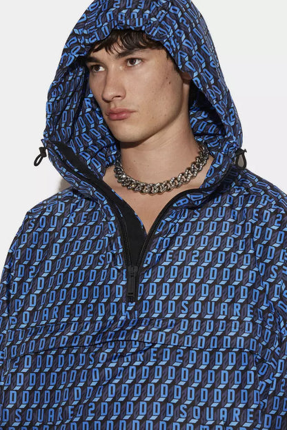 Dsquared² Elegant Nylon Hooded Jacket in Blue