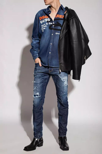 Dsquared² Dark Blue Distressed CoolGuy Denim