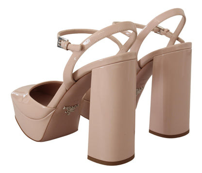 Prada Chic Beige Platform Sandal Heels