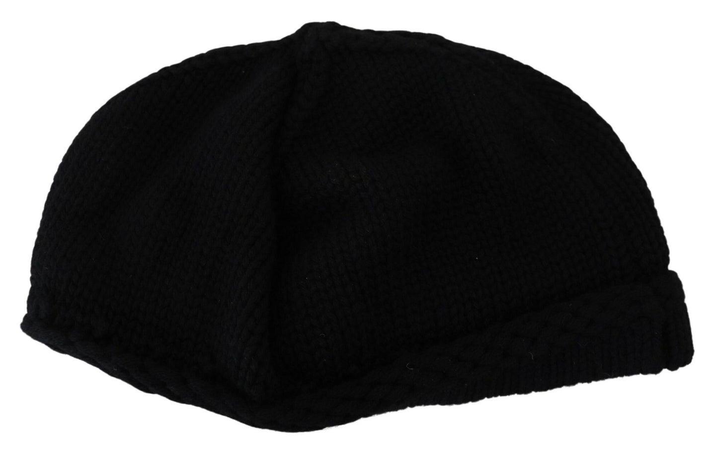 Dolce & Gabbana Black Virgin Wool Women Winter Beanie Cap Hat