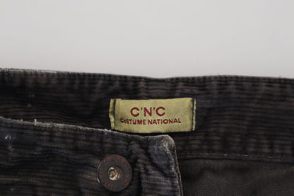 Costume National Gray Cotton Corduroy Men Casual Jeans