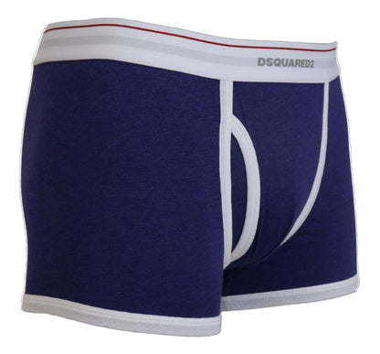 Dsquared² Chic Blue & White Cotton Stretch Trunks