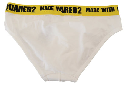 Dsquared² Chic White Cotton Stretch Briefs