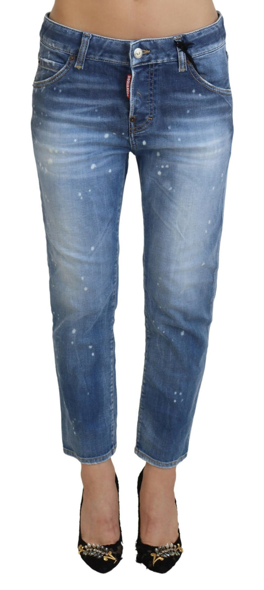 Dsquared² Chic Cropped Blue Denim - Elevate Your Casual Look