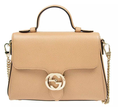 Gucci Elegant Beige Leather Crossbody Bag