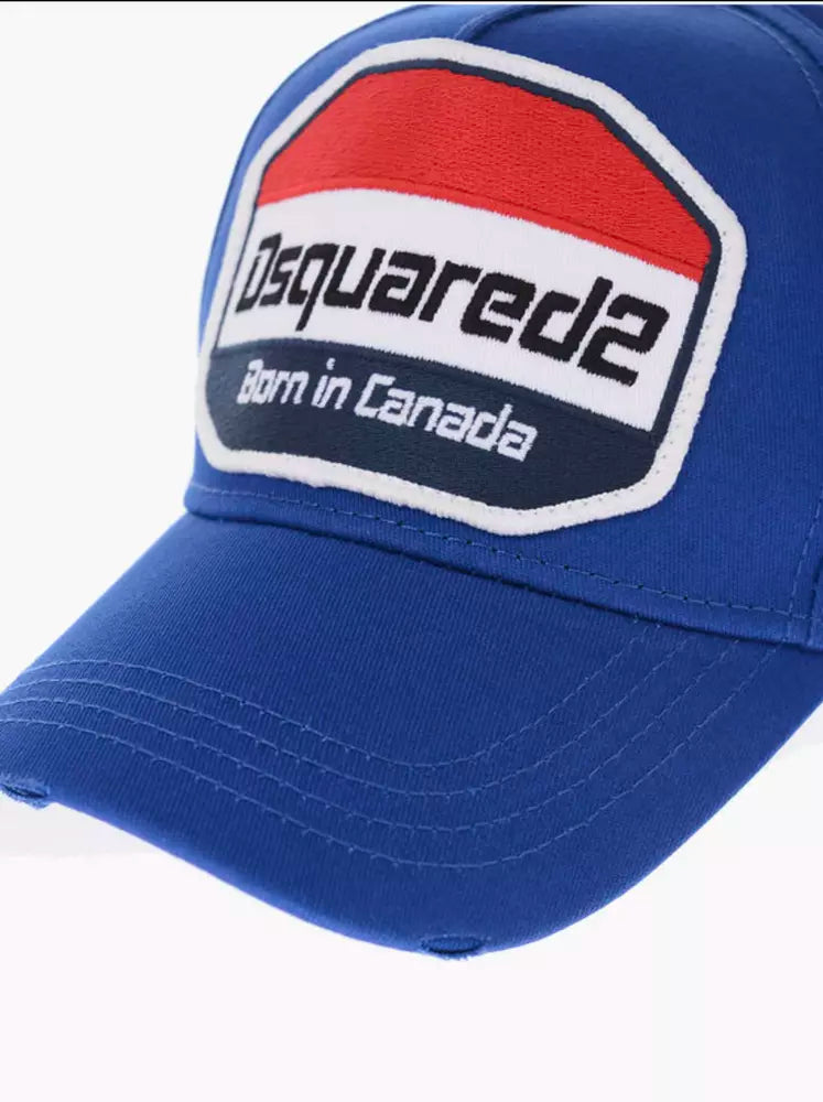 Dsquared² Chic Blue Visor Cap with Logo Patch and Adjustable Fit