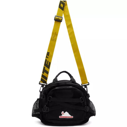 Off-White Sleek Convertible Messenger Bag in Black