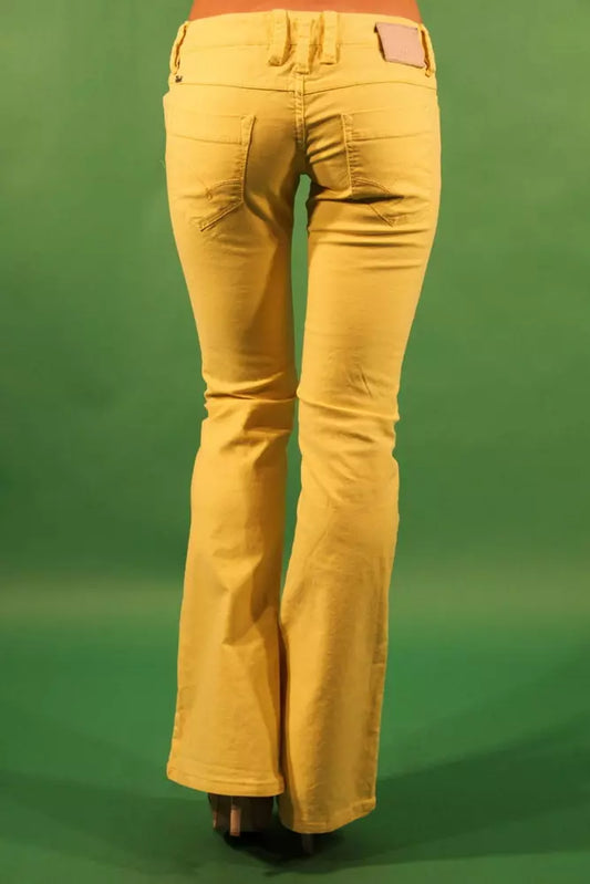 Gaudi Chic Yellow Narrow Leg Trousers