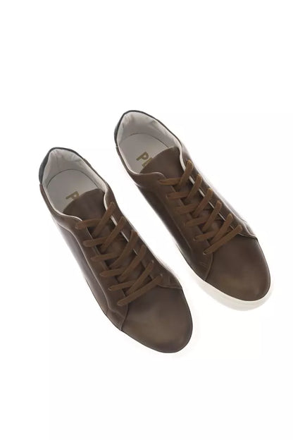 Pantofola D'Oro Brown Leather Men Sneaker