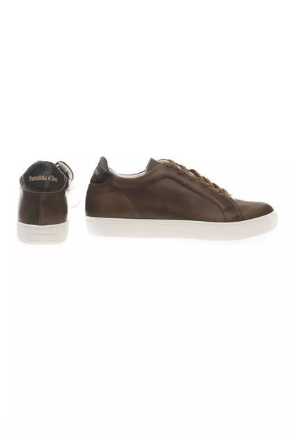 Pantofola D'Oro Brown Leather Men Sneaker