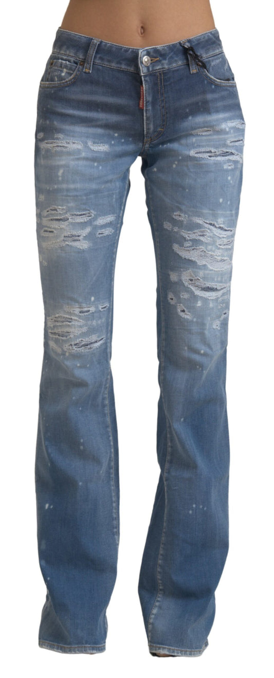 Dsquared² Elegant Mid Waist Flared Denim Jeans