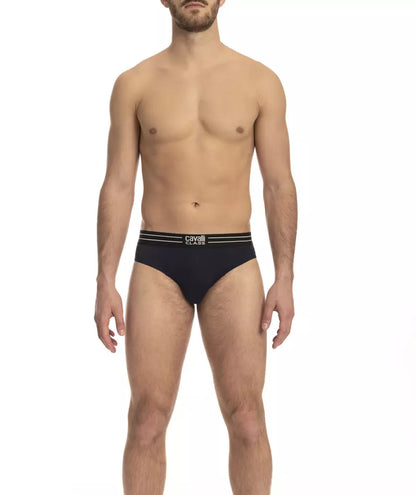Cavalli Class Blue Cotton Men's Underwear Tri-Pack