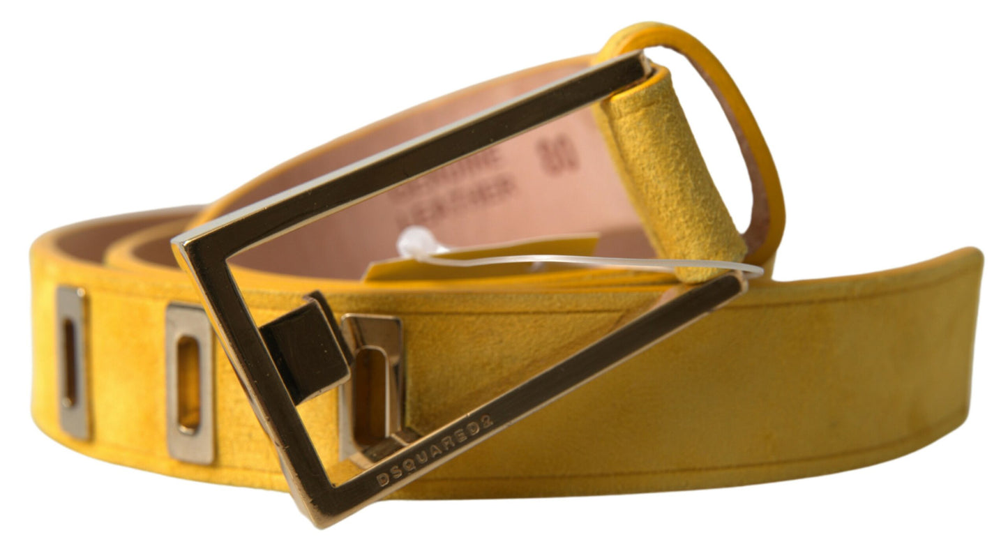 Dsquared² Chic Yellow Suede Leather Waist Belt