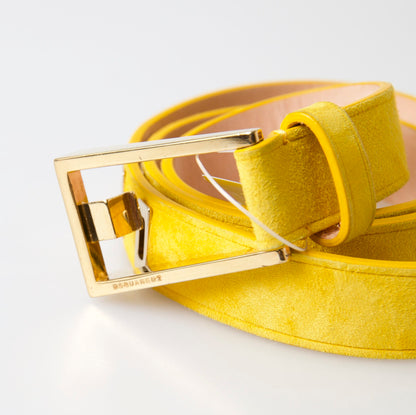 Dsquared² Chic Yellow Suede Leather Waist Belt