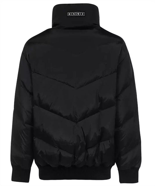 Dsquared² Sleek Black Down Jacket with Classic Logo