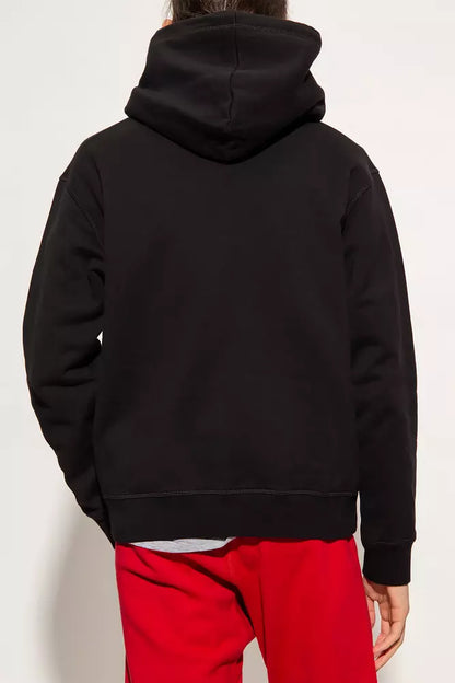 Dsquared² Sleek Black Cotton Hoodie with Contrasting Logo