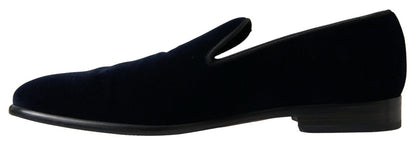 Dolce & Gabbana Elegant Blue Velvet Loafers for Men