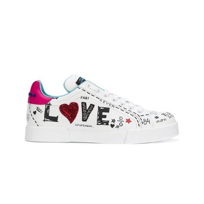 Dolce & Gabbana Chic White Calfskin Leather Sneakers