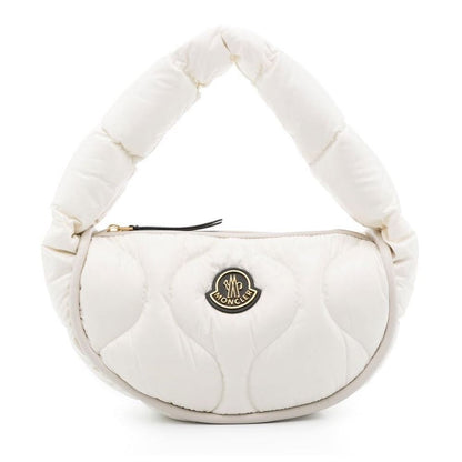 Moncler Chic Snowy White Hobo Bag with Luxe Feather Padding