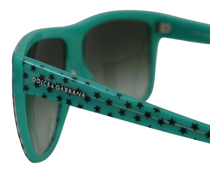 Dolce & Gabbana Green Stars Acetate Square Shades Sunglasses