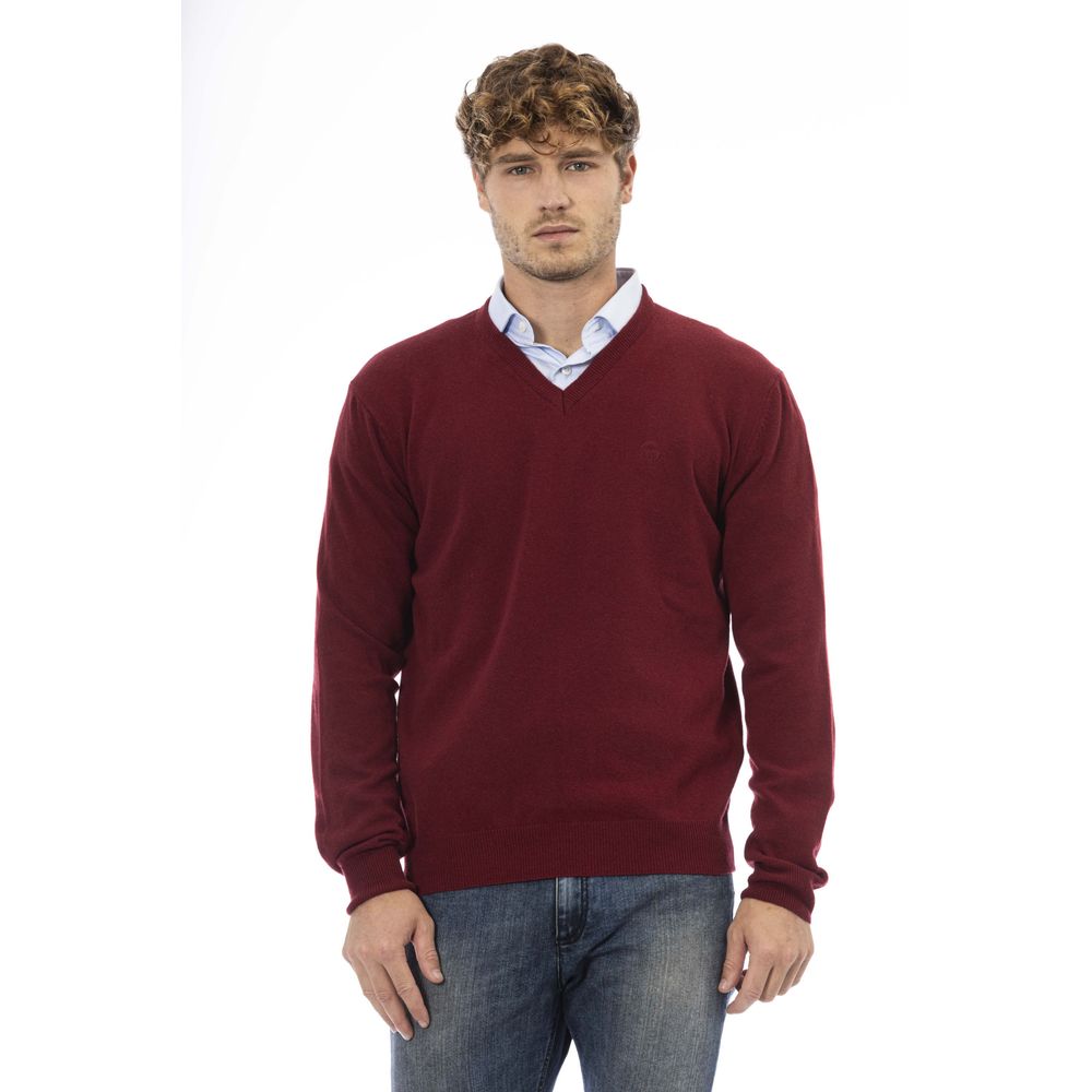 Sergio Tacchini Burgundy Wool Men Sweater