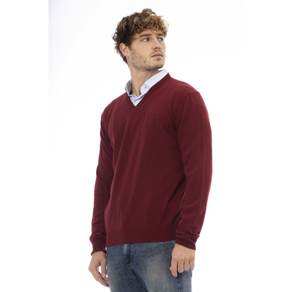 Sergio Tacchini Burgundy Wool Men Sweater