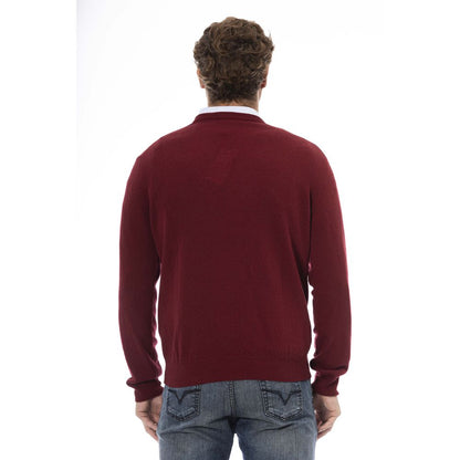 Sergio Tacchini Burgundy Wool Men Sweater